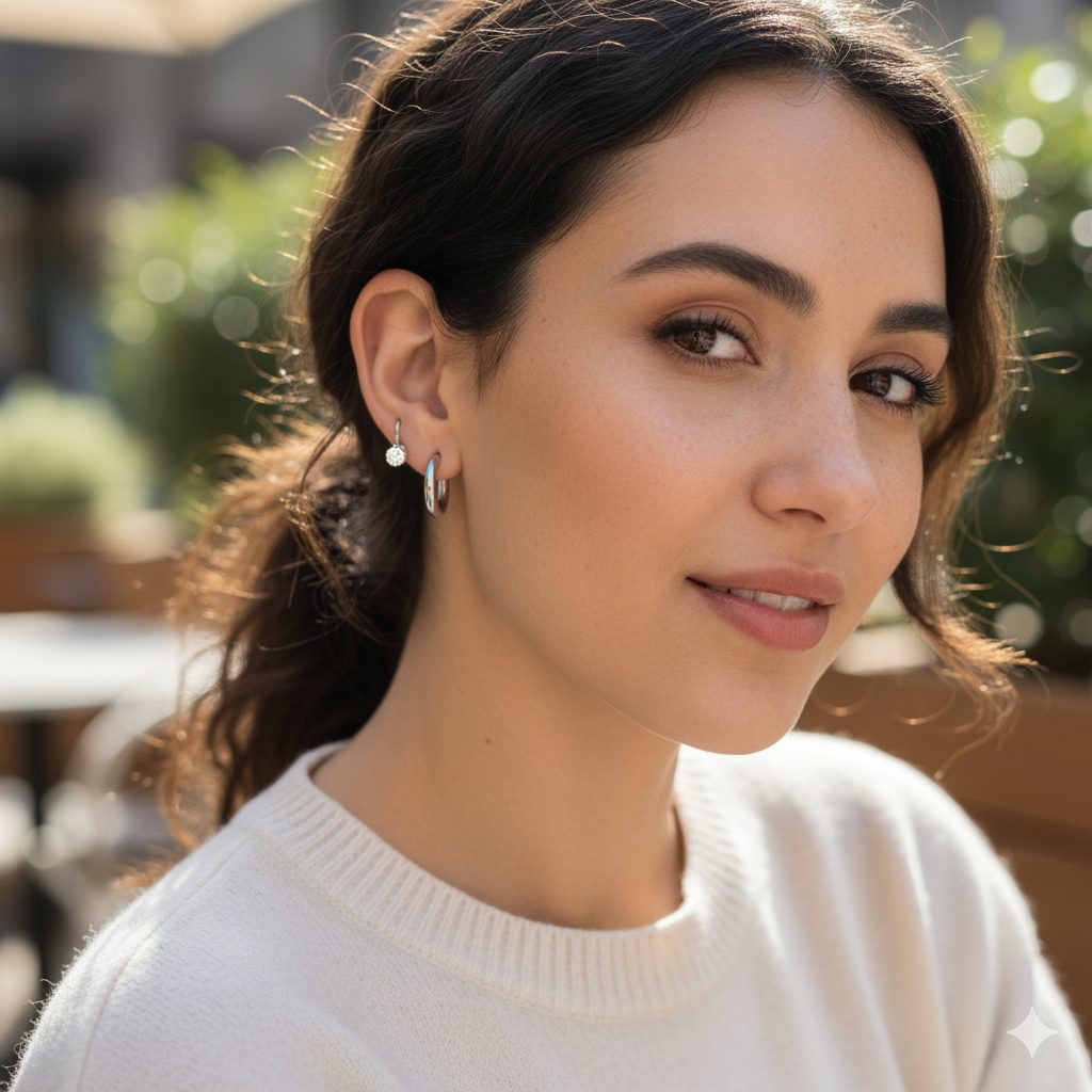 ピアスをつけた女性の写真